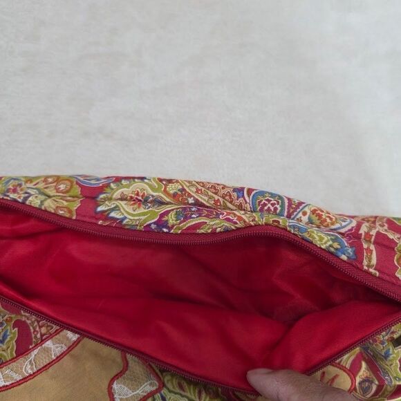 Unbranded Wear Me/Wash Me Lingerie Swim Bag Red Trim Snap Zipper Close Floral - Picture 12 of 15